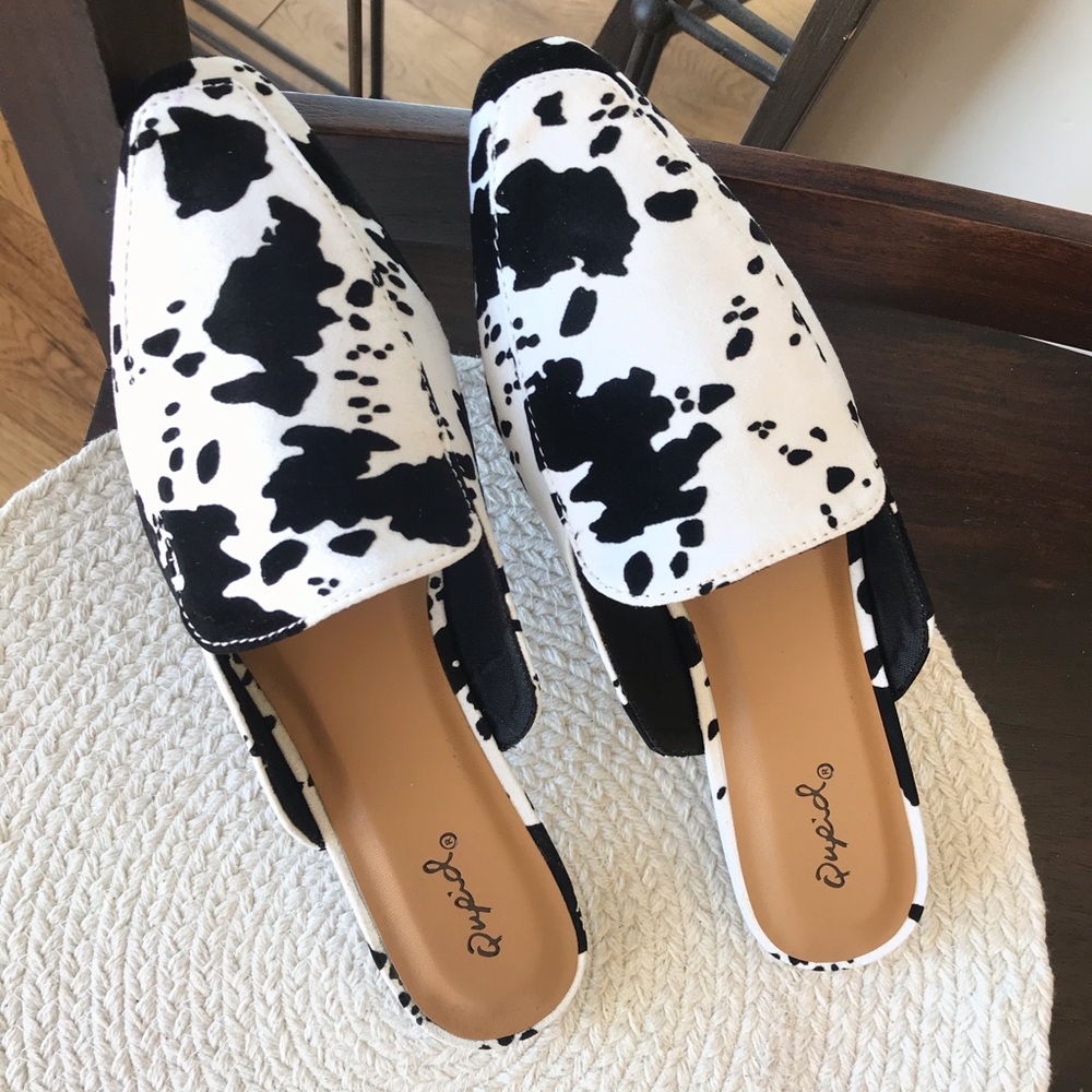Cow Print Faux Suede Mule - Picture 15 of 15